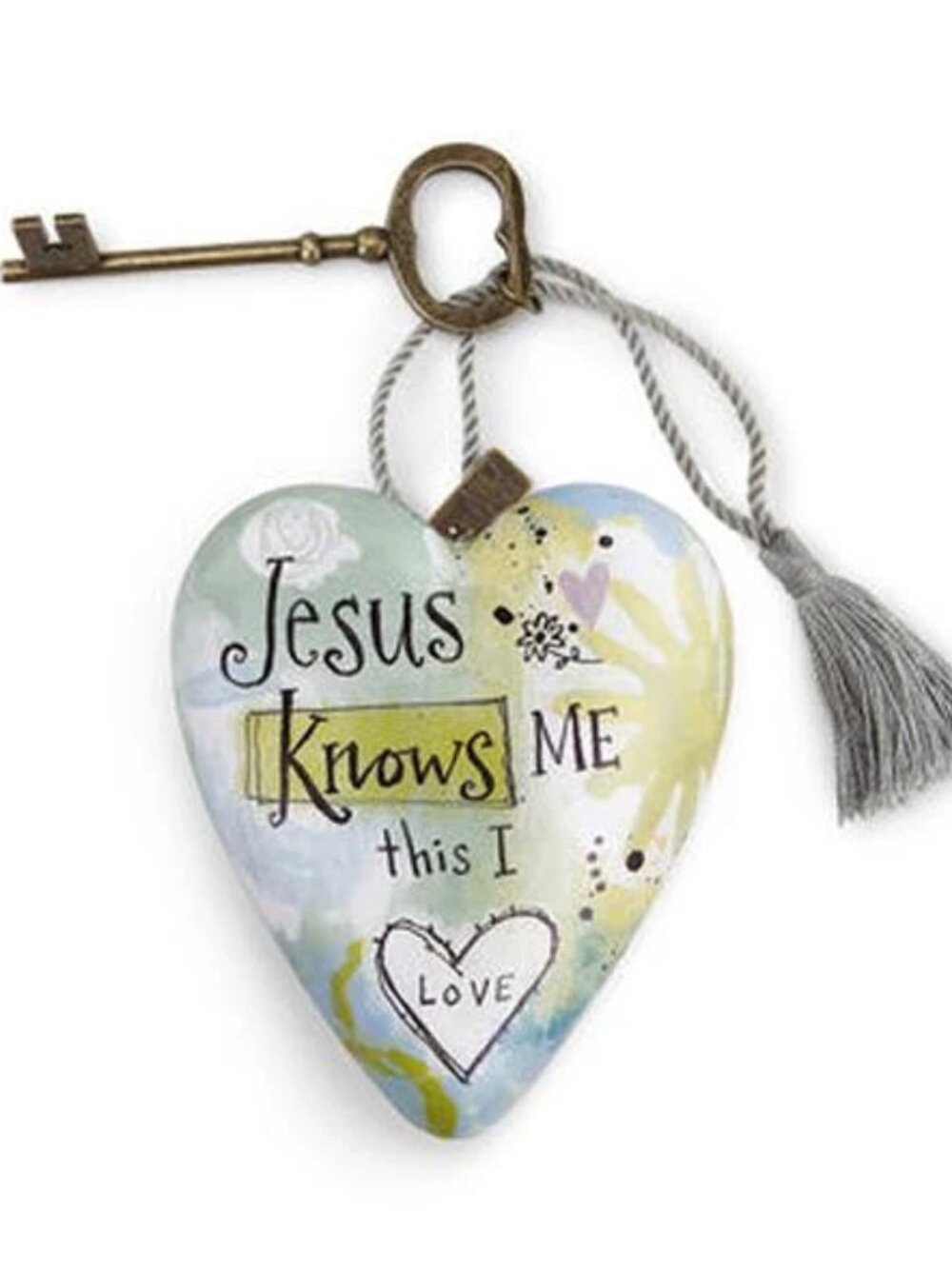 Jesus Knows Me Art Heart by Demdaco Art Hearts-NWT
